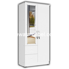 Wardrobe 2 Door - LP 212 White